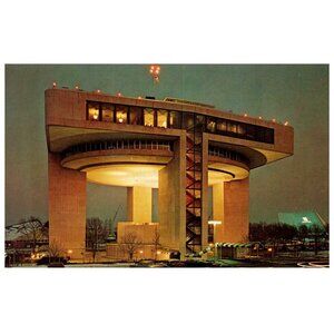 Postcard The Port of New York Authority Heliport & Exhibit Building Worlds Fair